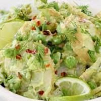 Avocado Potato Salad · Vegan. Red potatoes mixed with fresh avocados, onion, celery, cilantro. mixed in with a  lim...