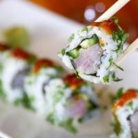 Jalapeno Yellowtail Roll · avocado, cucumber, cilantro, spicy ginger-soy