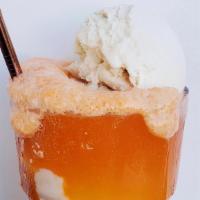 Orange Creamsicle Float · Soy Vanilla Nice cream. 12 fl. oz Orange Cream Soda.