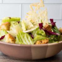 Caesar Salad Full · crisp romaine, radicchio, shaved parmesan, garlic herb croutons, fried capers, parmesan cris...