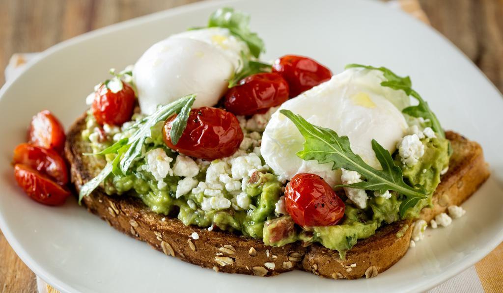 Avocado Toast · Vegetarian.  multi-grain bread, fresh guacamole, roasted grape tomatoes, goat cheese, poached eggs, baby arugula, Tavern hash browns.                                                                                                             
                                                                                                                                                                 
Consuming raw or undercooked meats, poultry, seafood, shellfish, or eggs may increase your risk of food-borne illness.