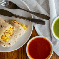 Double Meat Breakfast Burrito · Your choice of two different types of meat or double of one meat, with eggs, potatoes, and c...