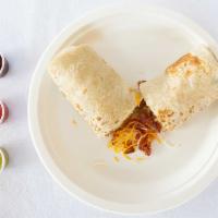 3 Meat Breakfast Burrito · Your choice of three different meats with eggs, potatoes, and cheese.