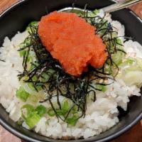 Mini Mentaiko Bowl · Spicy fish roe served over rice with green onion.