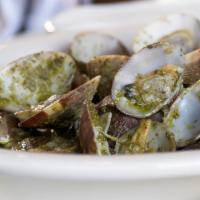 Bucket Of Clams · Gluten-free. One pound of manila clams with pesto.