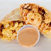 Loaded Burrito · Tender, Cheddar cheese, eggs, seasoned fries, Mac&Cheese  and comeback sauce wrapped in soft...