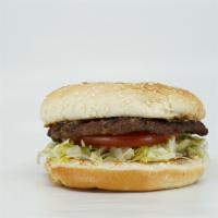Hamburger · Quarter pound. Garnished with thousand island dressing, lettuce, onions, and tomato.