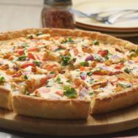 Halal Butter Chicken Pizza Twist · This pizza has our signature butter sauce, halal chicken, fresh diced mozzarella cheese, cri...