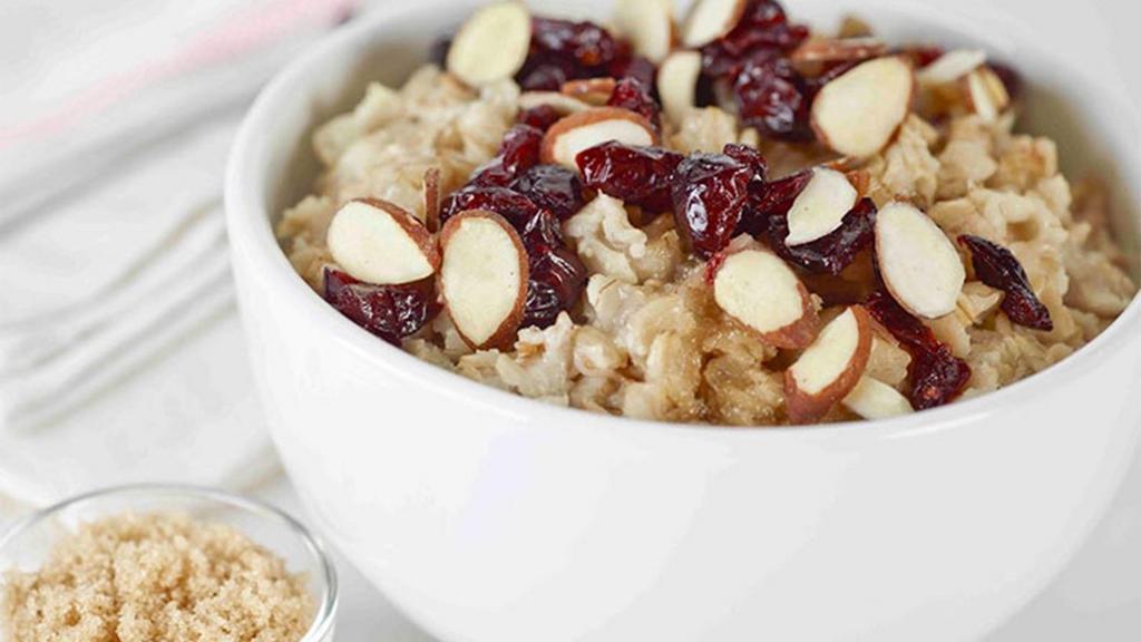 Oatmeal · Brown sugar and dried cranberries.