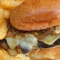 Meatloaf Sandwich · Our house made meatloaf with Swiss cheese, thousand island, and caramelized onions; on a Mac...