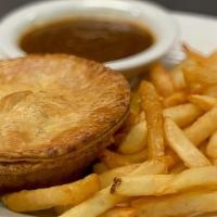 Chicken Pot Pie · Classic chicken pot pie with chunks of fresh chicken and vegetables; served with fries. Subs...