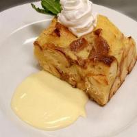House Made Bread Pudding · House made bread pudding with caramel and whipped cream