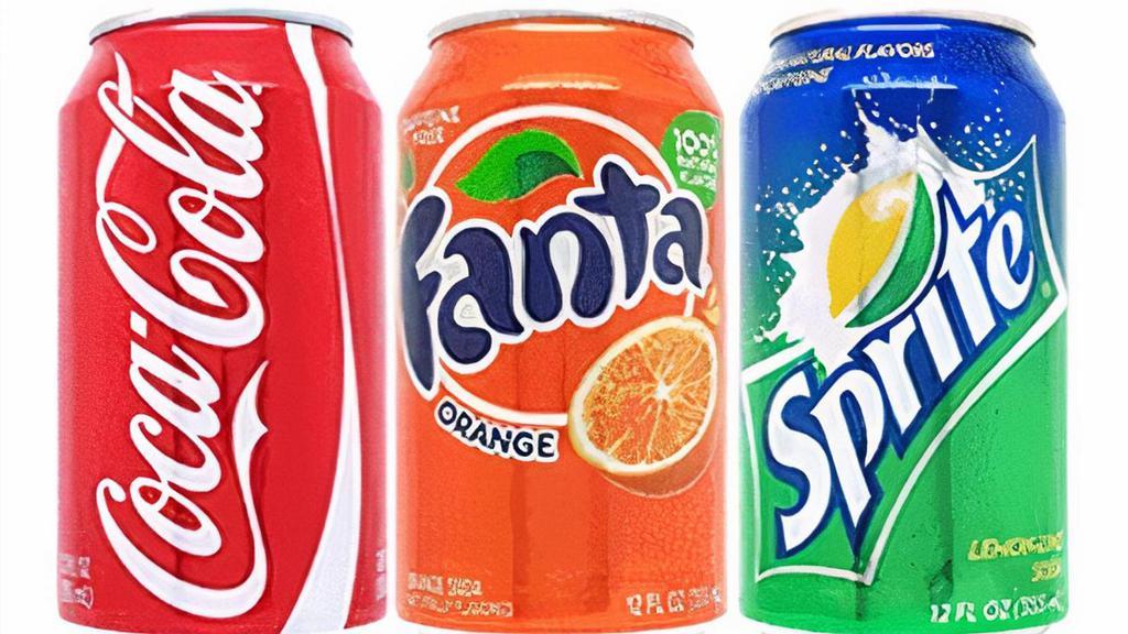 Soda · Choice of 12oz can of soda. Flavors subject to availability but we try to have Cola, Mt. Dew, minute maid lemonade, and orange soda.