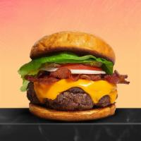 Bacon The Habit Burger · American beef patty cooked medium rare and topped with melted cheese, multiple layers of cri...
