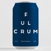 Fulcrum Nitro Cold Brew Canned · Balanced body with hints of milk chocolate, jam, and caramel.