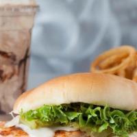 Grilly Chick · Grilled Chicken with Swiss Cheese, Lettuce, Tomato, Pickles, Ranch Sauce