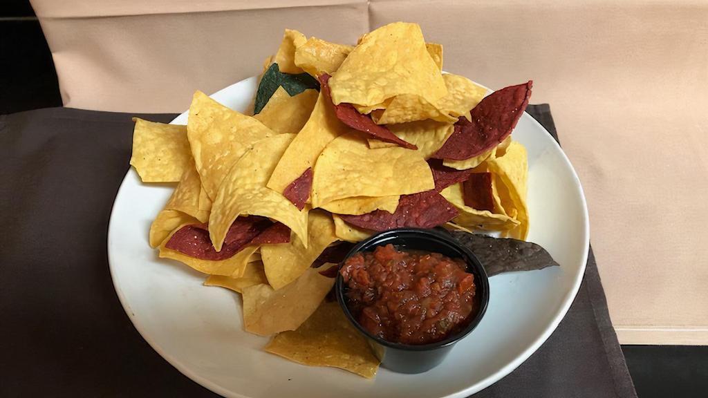 Chips & Salsa · Served with salsa roja.