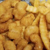 Shrimp Basket · Panko breaded shrimp with fries