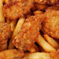 Oysters & Chips · Breaded oyster with fries