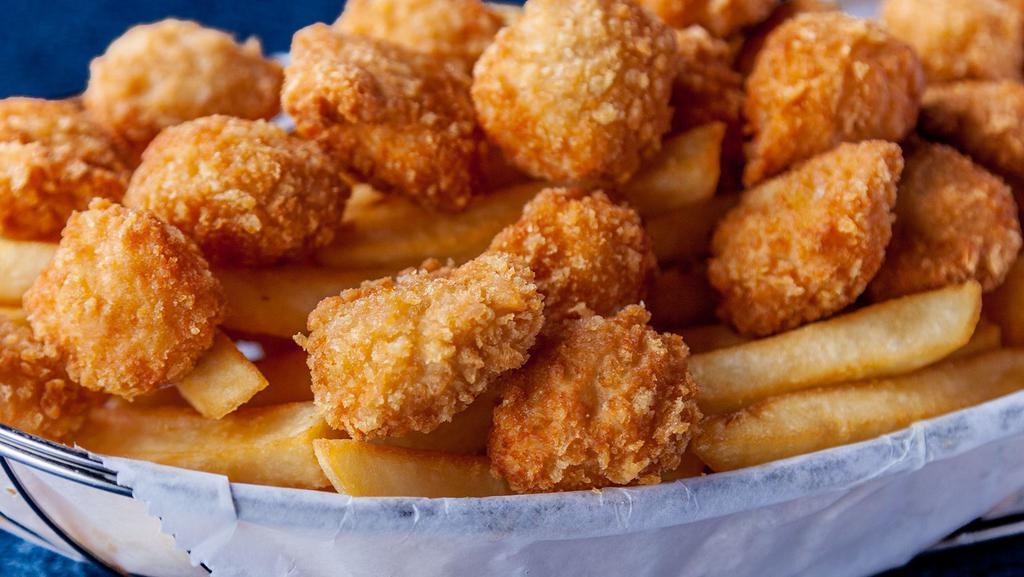 Scallops & Chips · Panko breaded scallops with fries