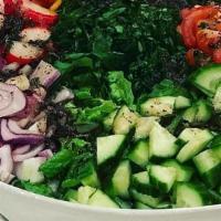 Salata Al- Amir · Vegetarian. Mixed greens, cucumbers, tomatoes and parsley. Mixed with Al-Amir’special garlic...