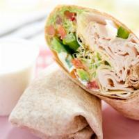 Los Angeles Wrap (Wrap) · Oven classic turkey, swiss cheese, red and green bell pepper, tomato, alfalfa sprouts, avoca...