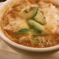 Tortilla Soup · Jose’s especial seasoned broth full of chicken, vegetables, and long grain rice. Topped with...
