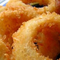 Onion Rings · Battered, deep fried onion rings
