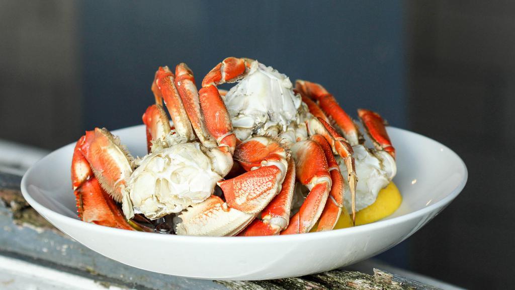 Steamed Or Chilled Dungeness Crab By The Cluster · Gluten-free. Drawn butter.