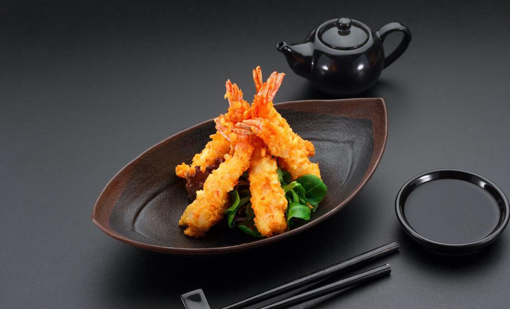 Tempura Shrimp (3 Pcs) · Plump shrimp with a light, crispy, golden fried tempura batter.