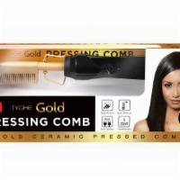 Tyche Gold Pressing Comb Regular  · The TYCHE Gold Pressing Comb transforms unruly hair to manageably soft, shiny, and silky hai...