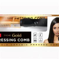 Tyche Gold Pressing Comb Small · The TYCHE Gold Pressing Comb transforms unruly hair to manageably soft, shiny, and silky hai...