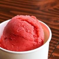 Strawberry Sorbet · House made vegan strawberry sorbet
