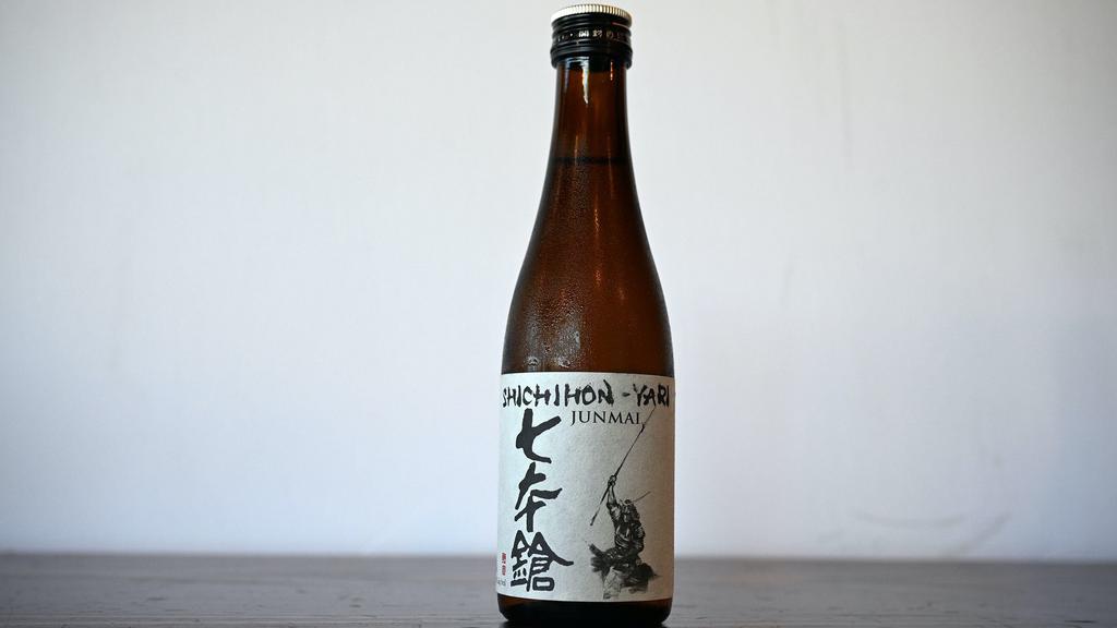 Sake-Shichi Hon Yari Junmai- (Seven Spearsmen) · dried mushroom on the nose, viscous and creamy in weight and texture, bright grapefruit notes on palate, crisp finish 300ml
