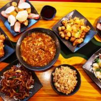 Dinner For 4 · Mongolian beef, sweet and sour pork, almond chicken, and walnut prawns. Appetizer platter: B...