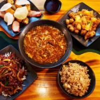 Dinner For 2 · Mongolian beef and sweet and sour pork. Appetizer platter: BBQ pork, Chinese fried wontons, ...