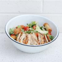 Lemon Chicken · Romaine, Marinated Chicken, Halved Tomatoes, Homemade Croutons, Shaved Parmesan Cheese,  Fre...