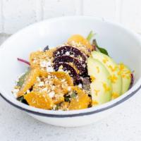 Beet & Goat Cheese · Vegetarian, gluten-free. Spring Mix, Roasted Red and Gold Beets, Toasted Pistachios, Goat Ch...