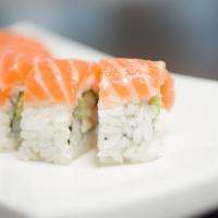 Philadelphia Roll · California roll with cream cheese. topped with salmon