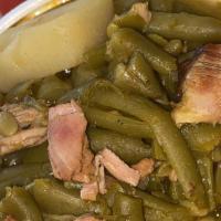 Green Beans · Green Beans mixed with smoked Turkey Meat and Potato’s