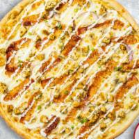 Chicken Loaded Pizza · Mozzarella cheese,  house special tomato sauce, marinated chicken strips, onions, banana pep...