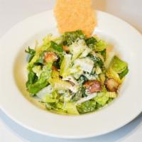 Little Gem Caesar · little gem lettuce, garlic croutons, parmesan cheese crisp, white anchovy. 450 cal.