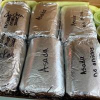 Burrito Box - 6 Burritos · Popular and delicious burritos with your choice of meats and veggies. Burritos contain Cabba...