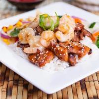 4 Shrimp & Chicken Teriyaki · 