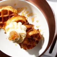 Classics Waffles · A time-honered classic. Traditional buttermilk waffle. Vegetarian.