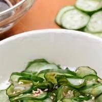 Sunomono · Thinly sliced cucumbers with non-oil amazu dressing