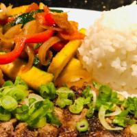 Teriyaki Dinner · Choice of meat served with assorted fresh sautéed vegetables and steamed rice