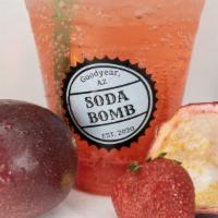 O.A.B. · Father of All Bombs - Italian Soda, Strawberry, Grapefruit, and Passion Fruit.