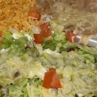 2 Sopes · Sope plate any meat rice and beans