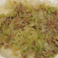 Kalua Pork · Kalua pork, cabbage, and rice.